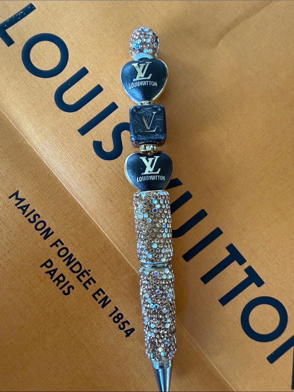 Beautiful beaded pen gold and silver accents